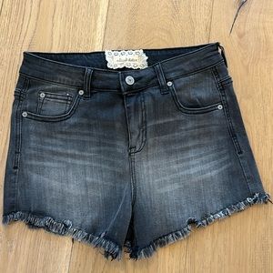 Altard State grey denim shorts.